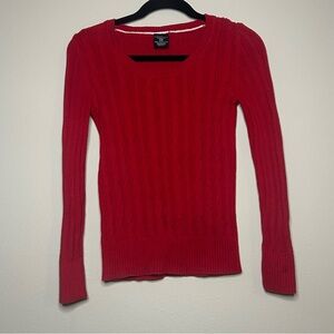 Faded Glory Women's Red Cable Scoop Neck Sweater